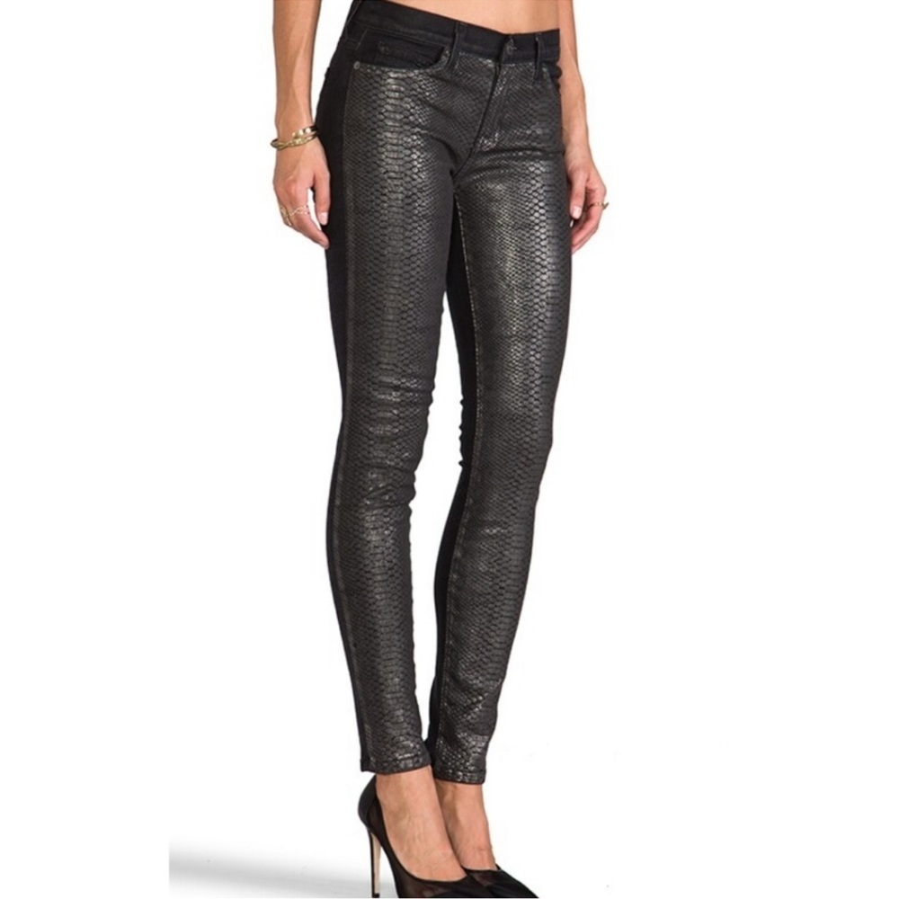 Current/Elliott The Ankle Skinny Matte Black & Gunmetal Coated